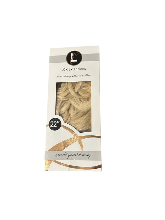 NWOT Lox Professional Clip In REMY Human Hair Extensions 22” Platinum Blonde main image 4